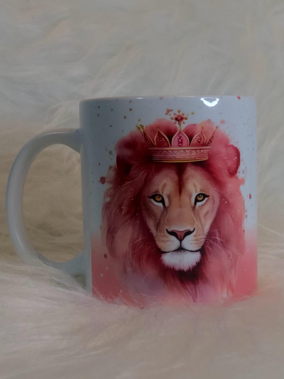 Caneca Leão Rosa
