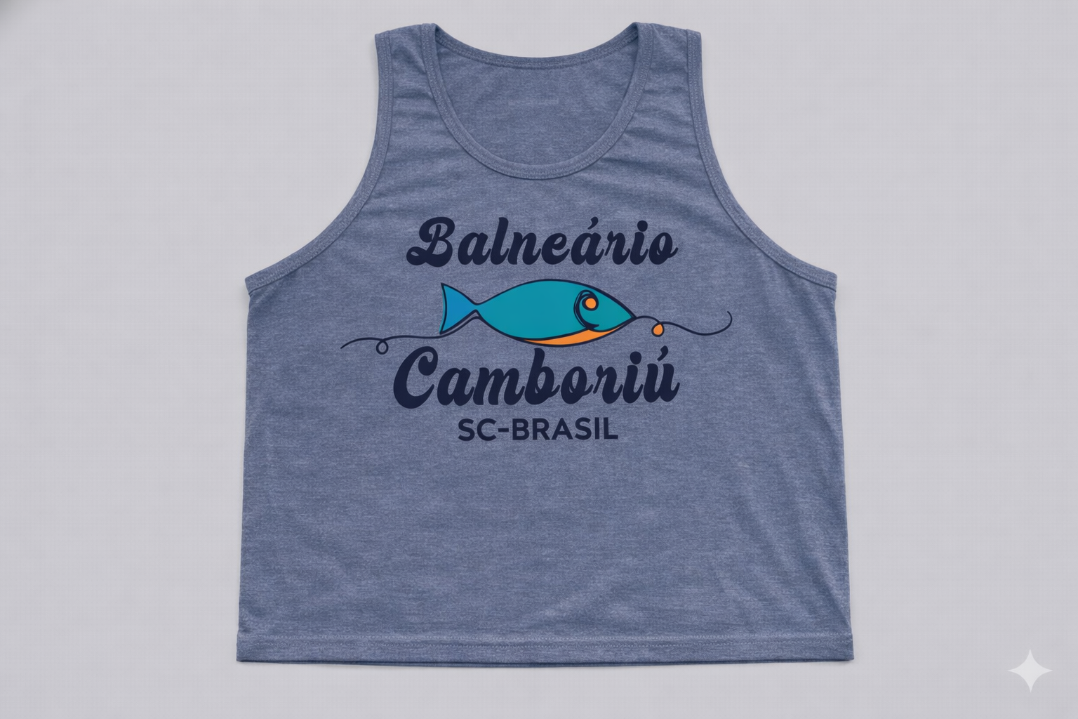 CAMISETA BASICA AZUL MESCLA BALNEARIO CAMBORIÚ