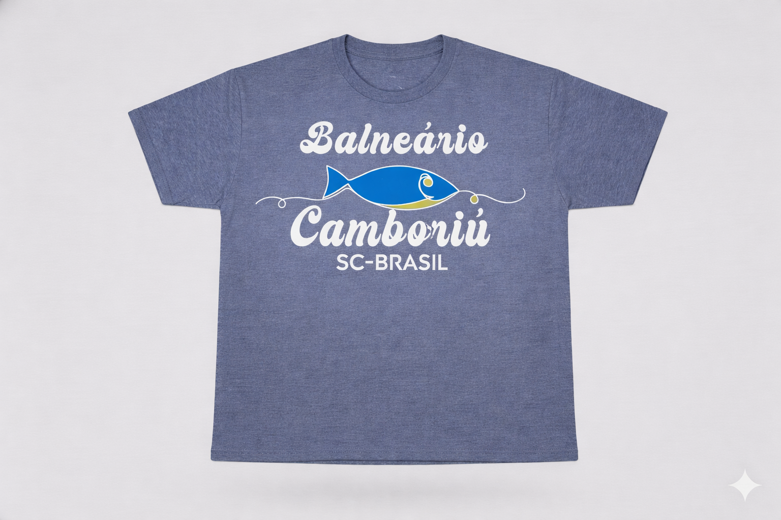 CAMISETA BASICA AZUL MESCLA BALNEARIO CAMBORIÚ