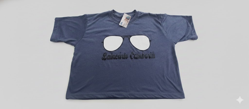 CAMISETA BASICA AZUL MESCLA BALNEARIO CAMBORIÚ