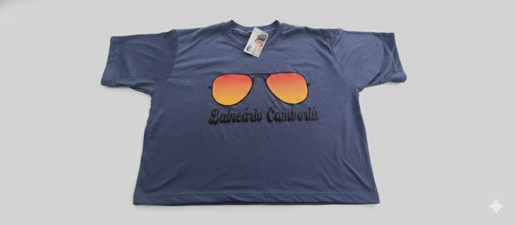 CAMISETA BASICA AZUL MESCLA BALNEARIO CAMBORIÚ